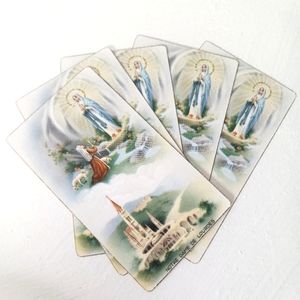 5 60s Vintage Catholic Memorial Prayer Cards Lourdes Immaculate  Conception